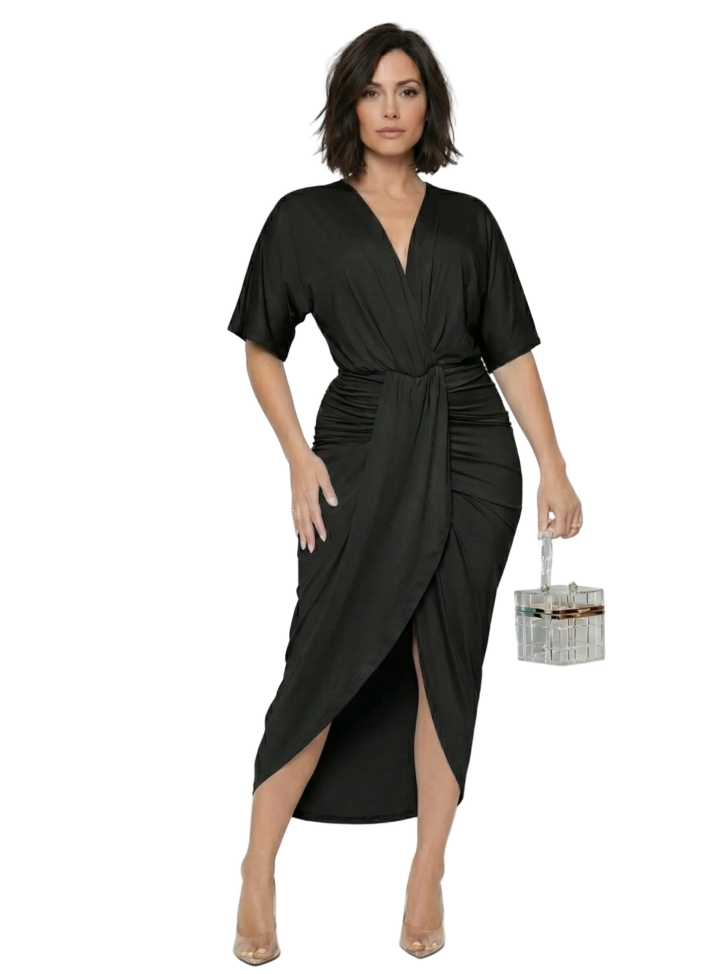 La Robe Silhouette Parfaite | Conception Drapée & Nœud Sculptant